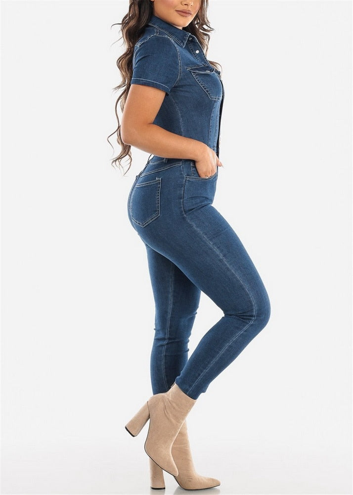 Macacão Elegant Jeans Casual