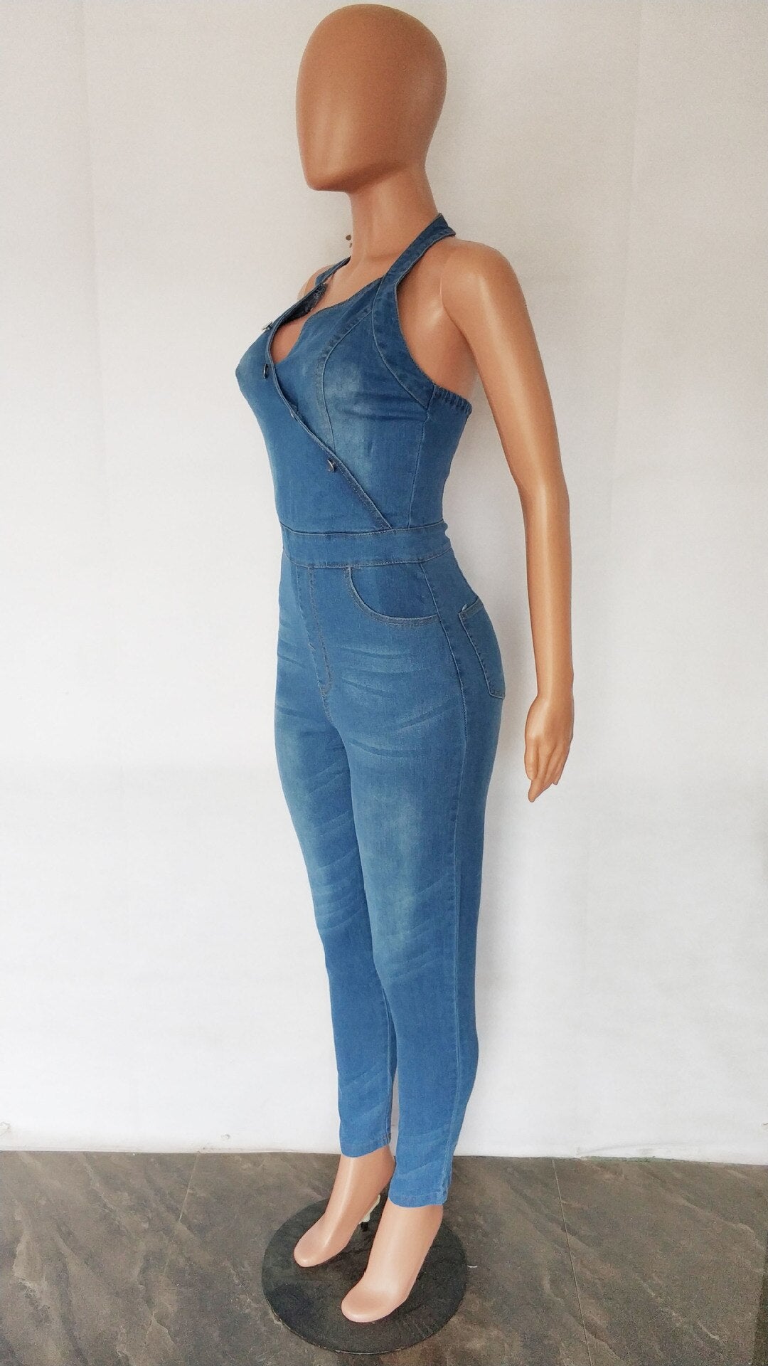 Macacão Jeans Pencil Romper