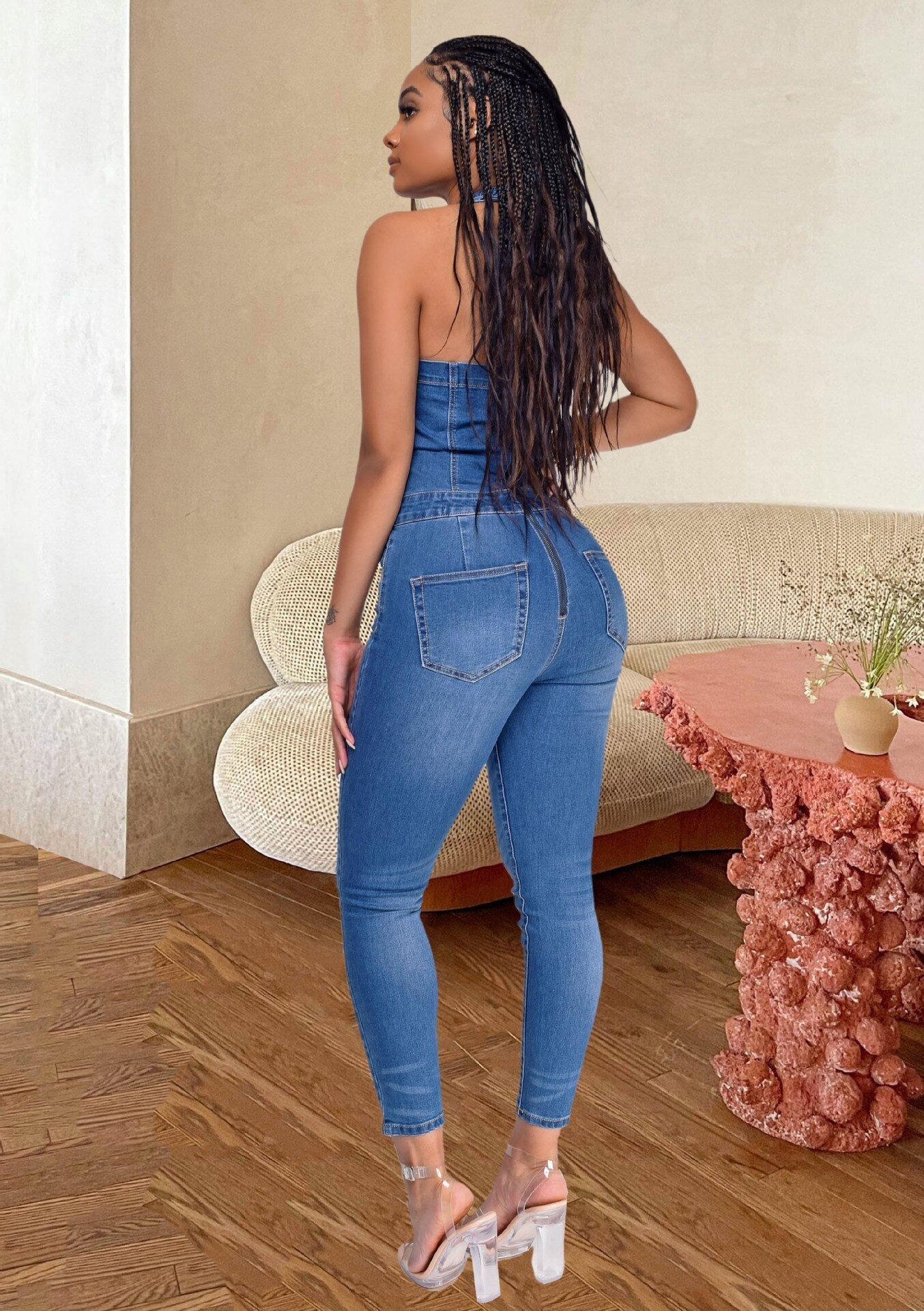 Macacão Jeans Pencil Romper