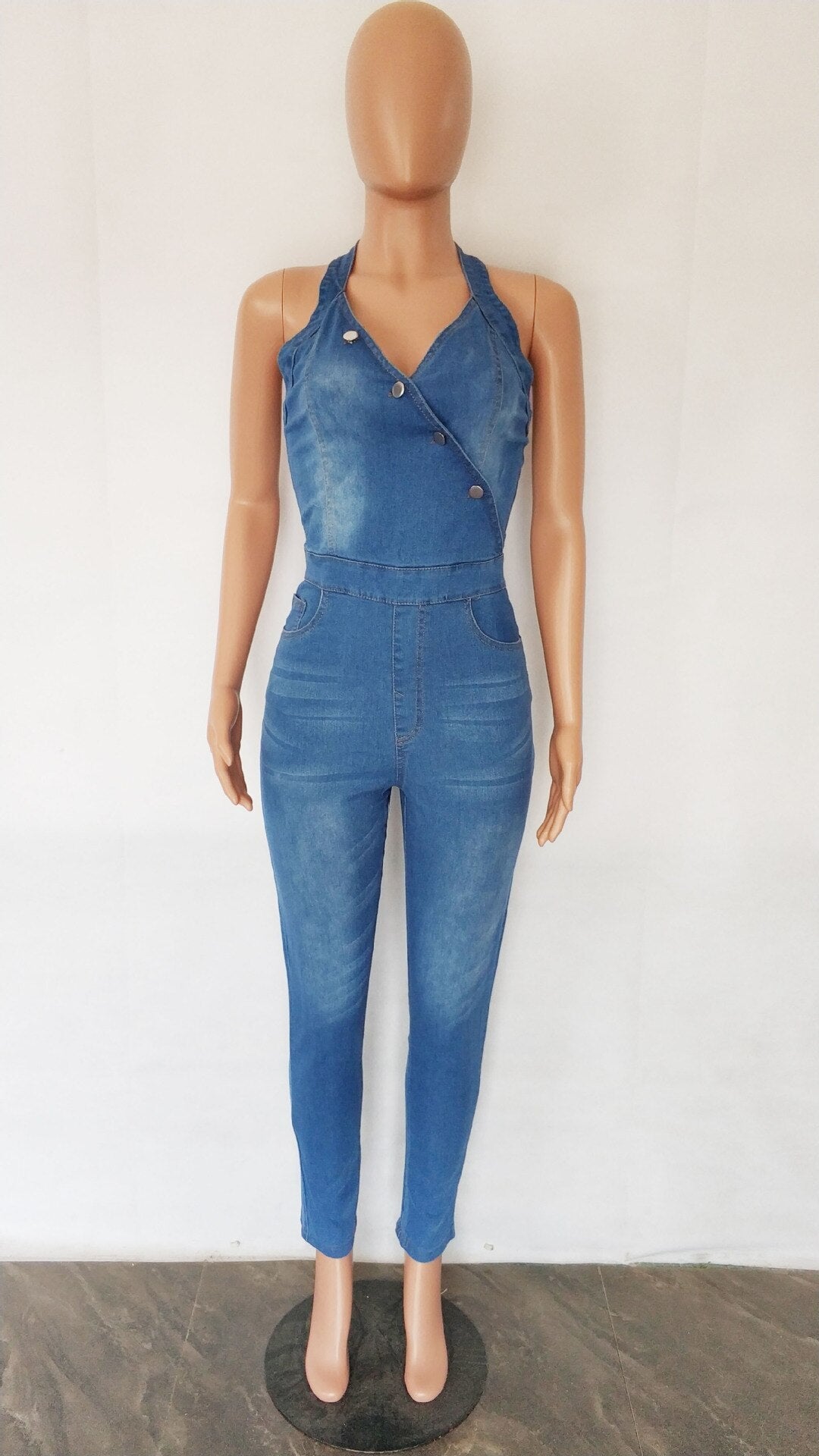 Macacão Jeans Pencil Romper